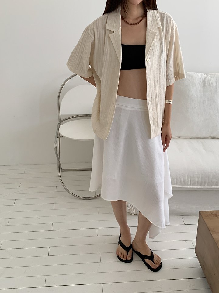 Vive L - Korean Women Fashion - #restrostyle - Cool Piece Asymmetrical Skirt - 8
