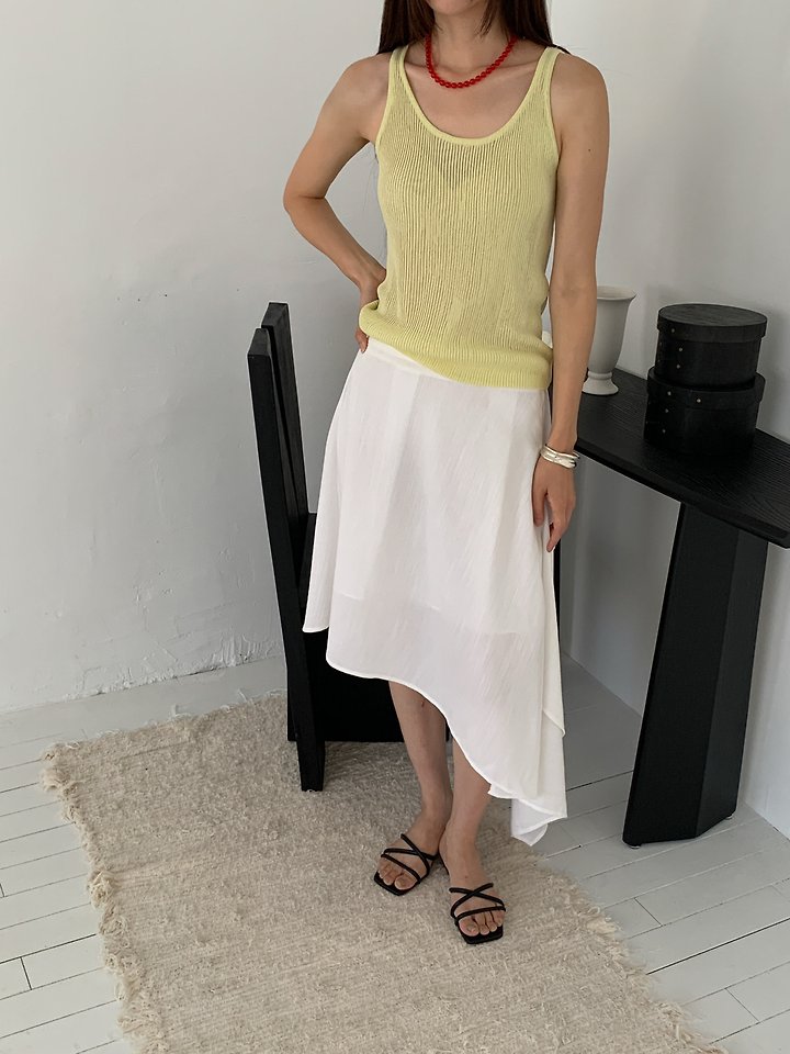 Vive L - Korean Women Fashion - #romanticstyle - Cool Piece Asymmetrical Skirt - 9