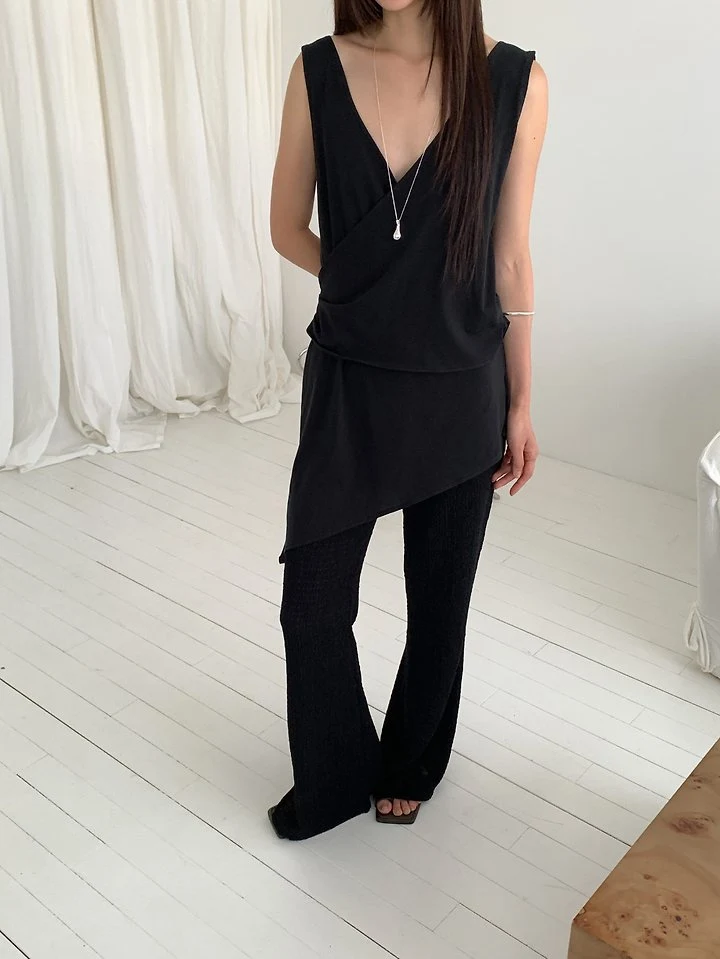 Vive L - Korean Women Fashion - #restrostyle - Anne Double-Layer Sleeveless Top - 4
