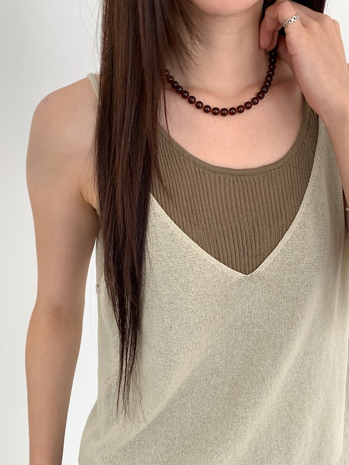 Vive L - Korean Women Fashion - #shopsmall - Contrast Knit Set - 11