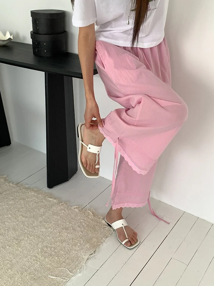 Vive L - Korean Women Fashion - #shopsmall - Lace Tunnel Pants - 3