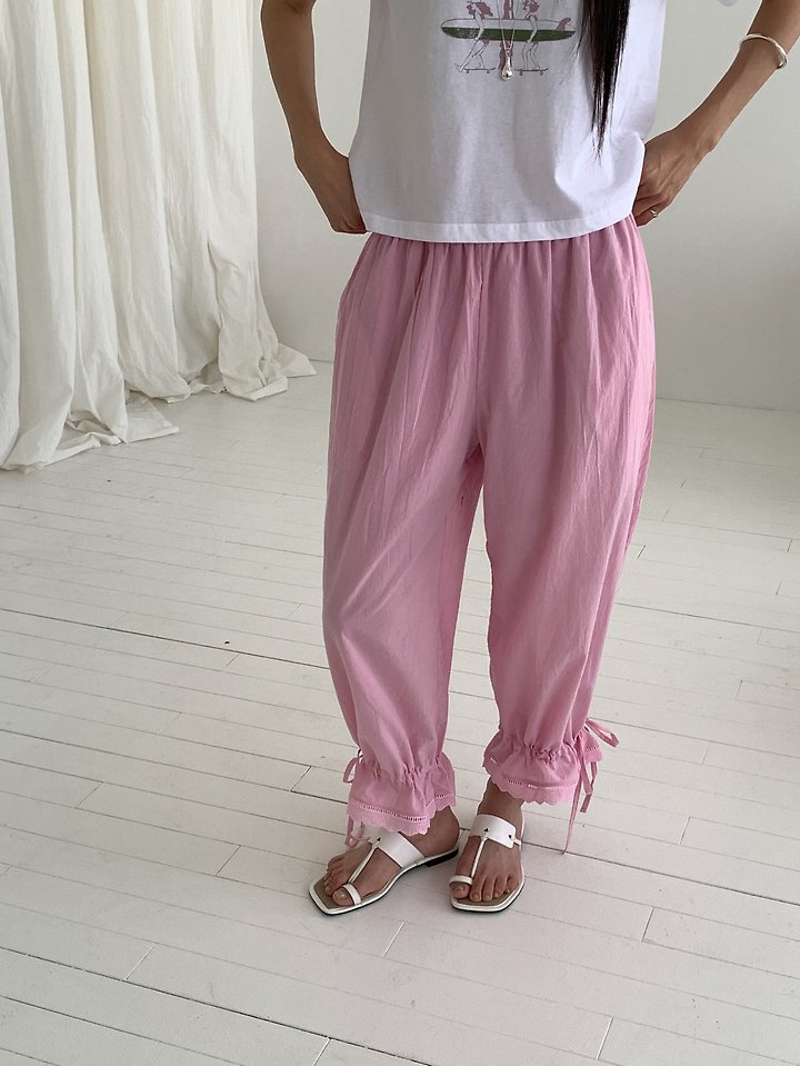 Vive L - Korean Women Fashion - #shopsmall - Lace Tunnel Pants - 4