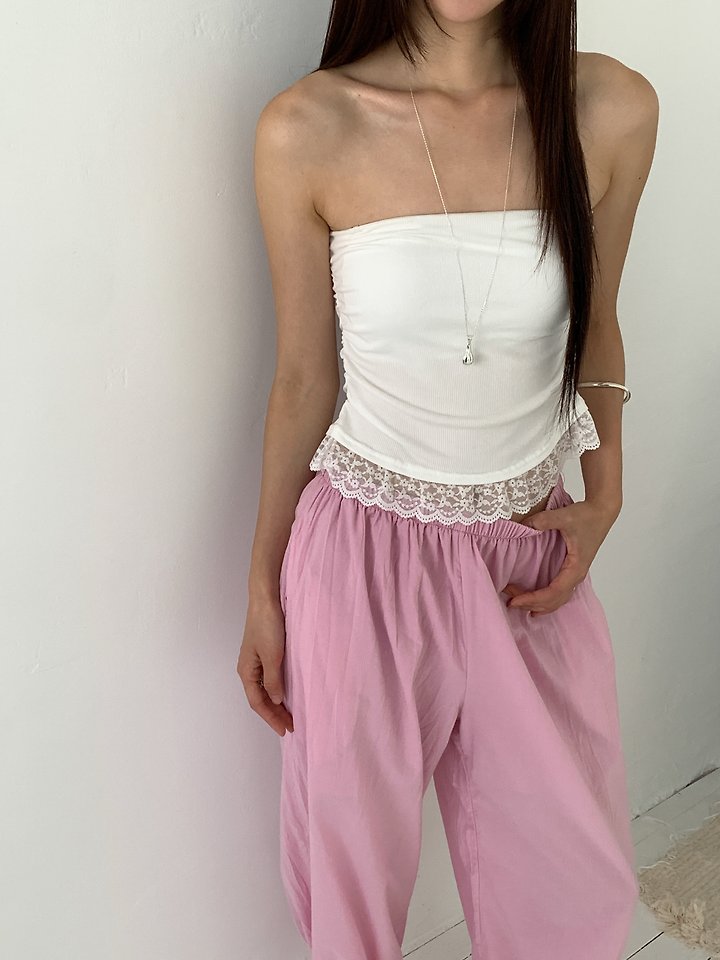 Vive L - Korean Women Fashion - #thatsdarling - Lace Shirring Cap Sleeveless Top - 4