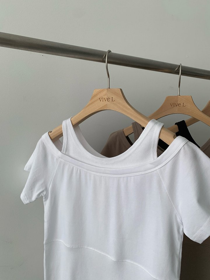 Vive L - Korean Women Fashion - #vintageinspired - Rose Double-Layer Tee - 8