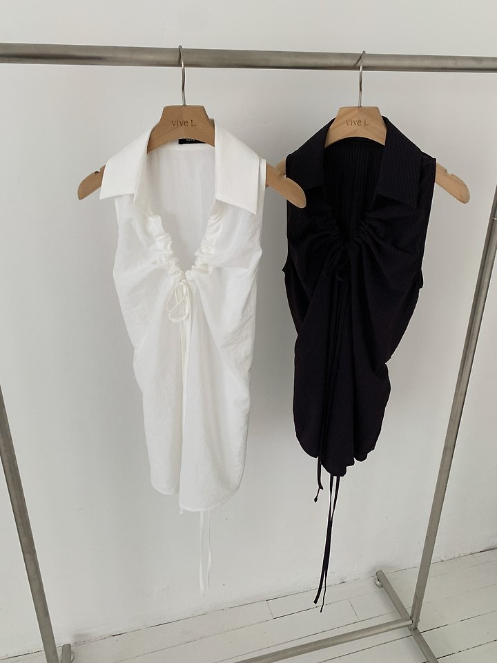 Vive L - Korean Women Fashion - #womensfashion - Tunnel Sleeveless Blouse