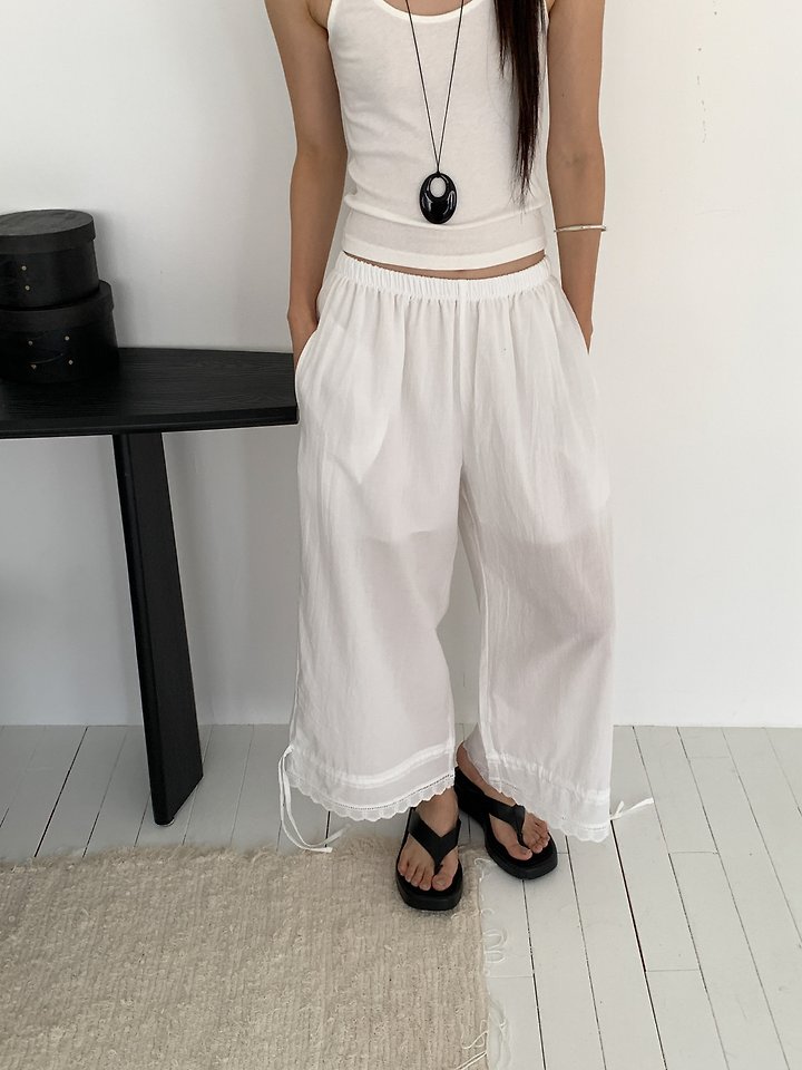 Vive L - Korean Women Fashion - #womensfashion - Lace Tunnel Pants - 11