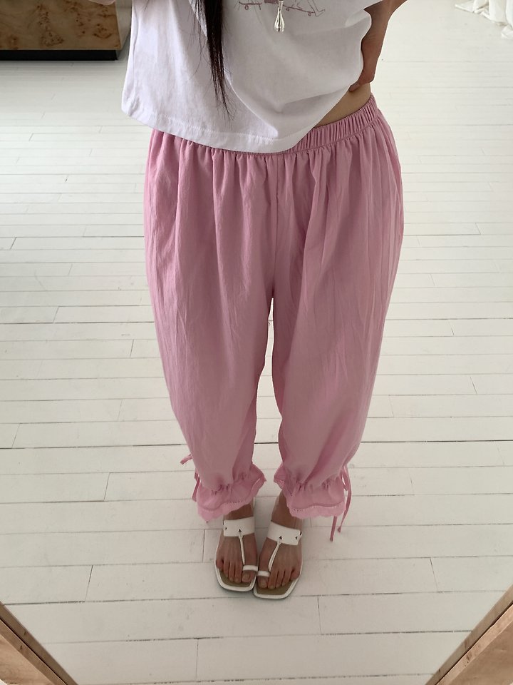 Vive L - Korean Women Fashion - #womensfashion - Lace Tunnel Pants - 7