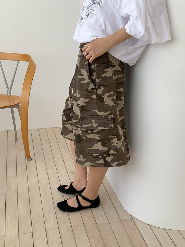 Vive L - Korean Women Fashion - #womensfashion - Camo Bermuda Pants - 9