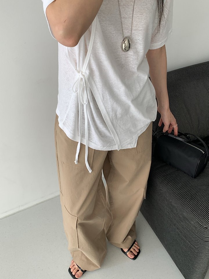 Vive L - Korean Women Fashion - #womensfashion - Yogurt Wrap Tee - 6