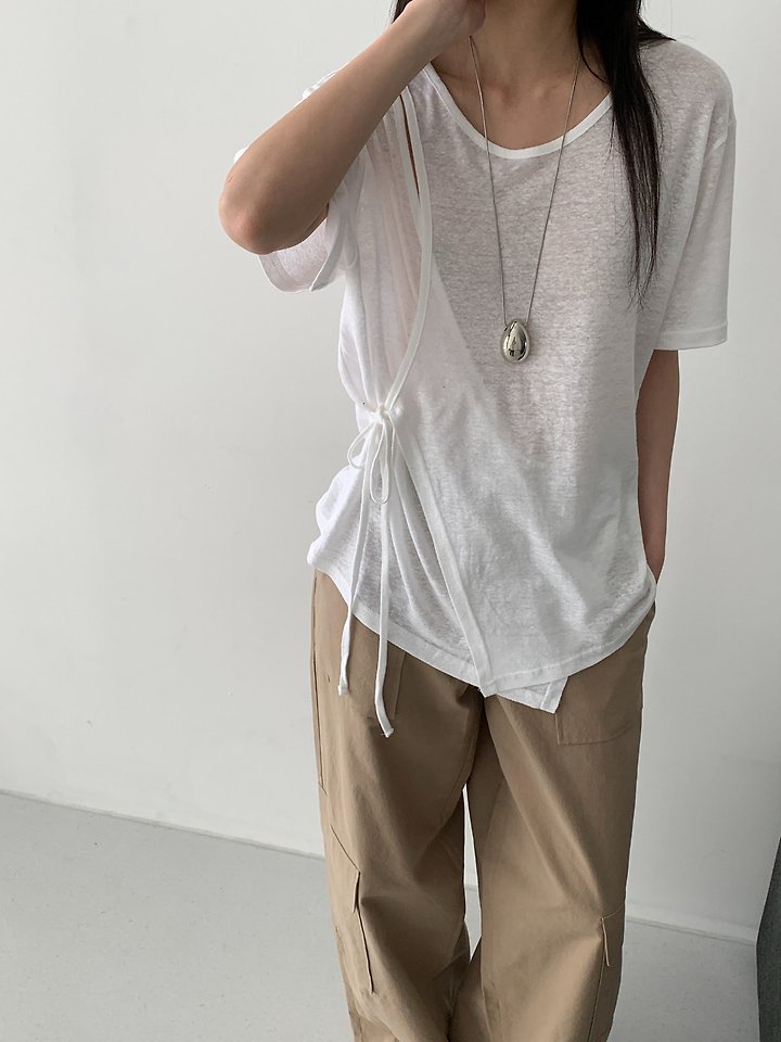 Vive L - Korean Women Fashion - #womensfashion - Yogurt Wrap Tee - 8
