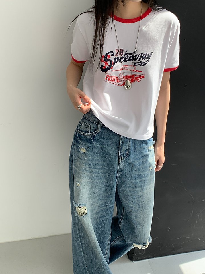 Vive L - Korean Women Fashion - #womensfashion - Car Tee - 11