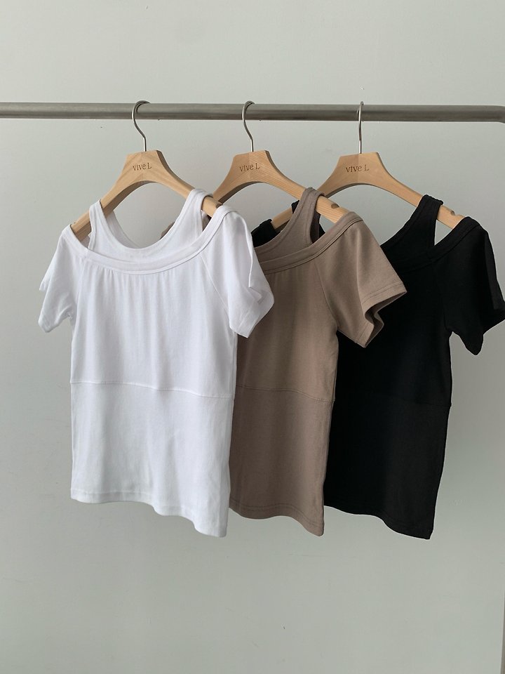Vive L - Korean Women Fashion - #womensfashion - Rose Double-Layer Tee
