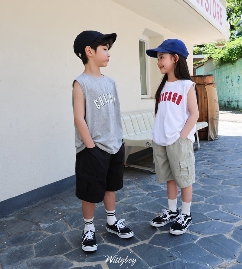 Witty Boy - Korean Children Fashion - #kidsshorts - Chicago Sleeveless Top - 8