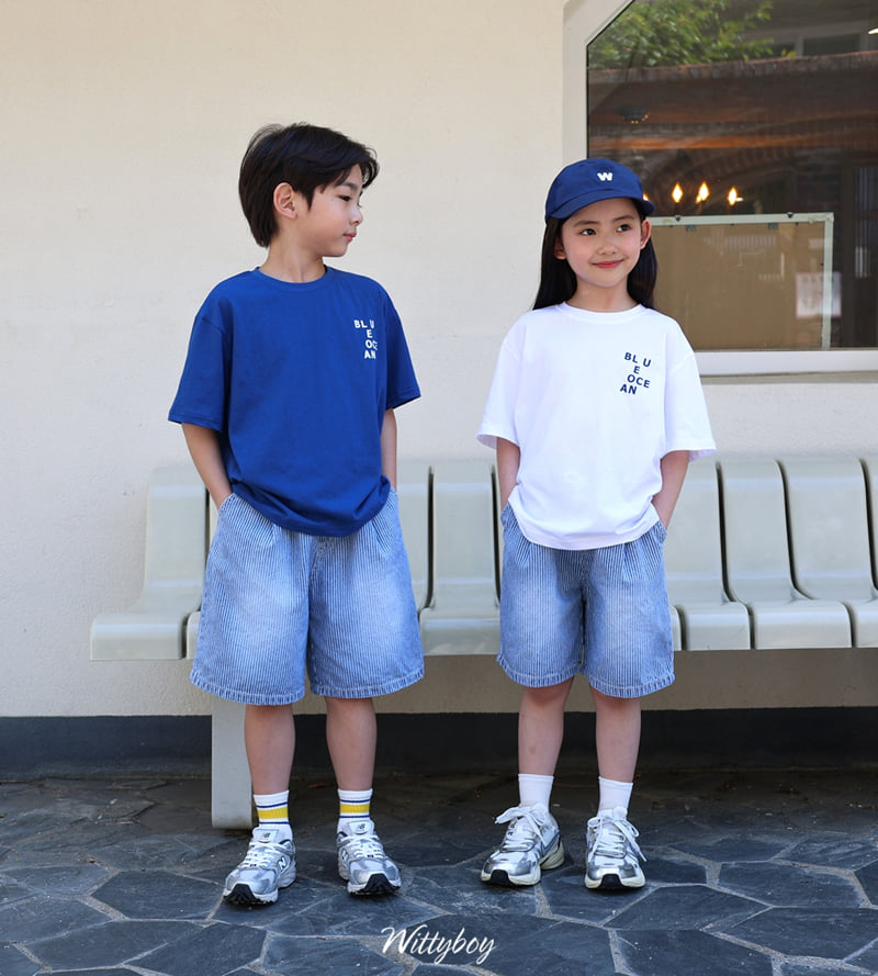 Witty Boy - Korean Children Fashion - #littlefashionista - Blue Ocean Tee - 7