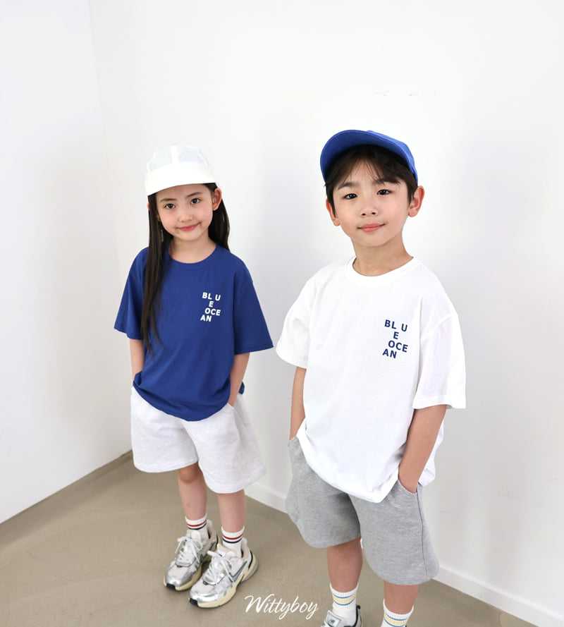 Witty Boy - Korean Children Fashion - #toddlerclothing - Blue Ocean Tee - 12