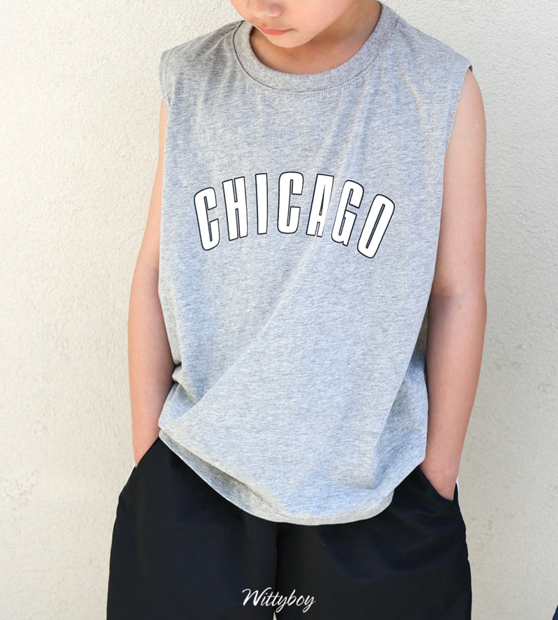 Witty Boy - Korean Children Fashion - #toddlerclothing - Chicago Sleeveless Top