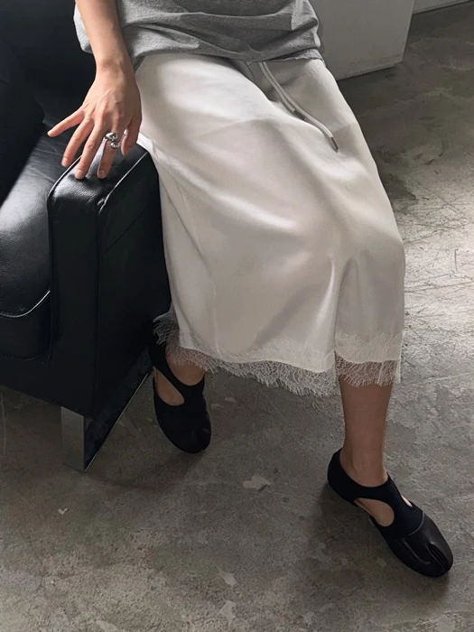 Lace Satin Skirt