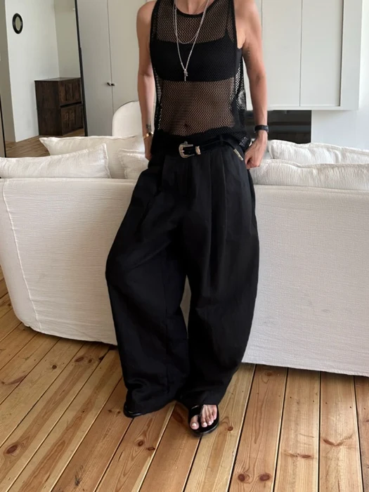 Linen Low-Rise Pants