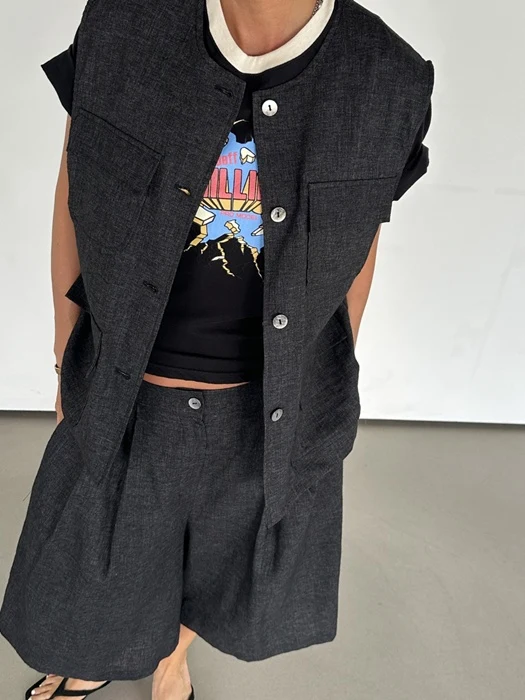 Linen Work Vest Linen Work Vest