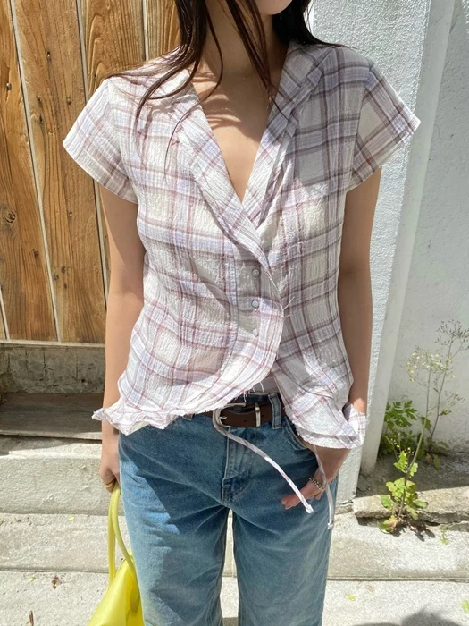 Monet Check Blouse