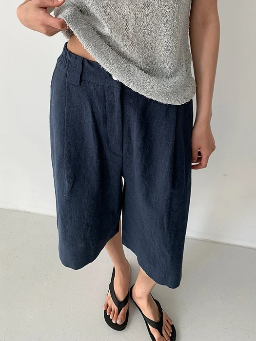 Linen Banding Bermuda Pants Linen Banding Bermuda Pants