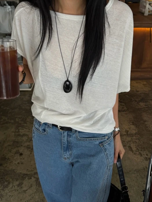 Drape Boat Neck Tee
