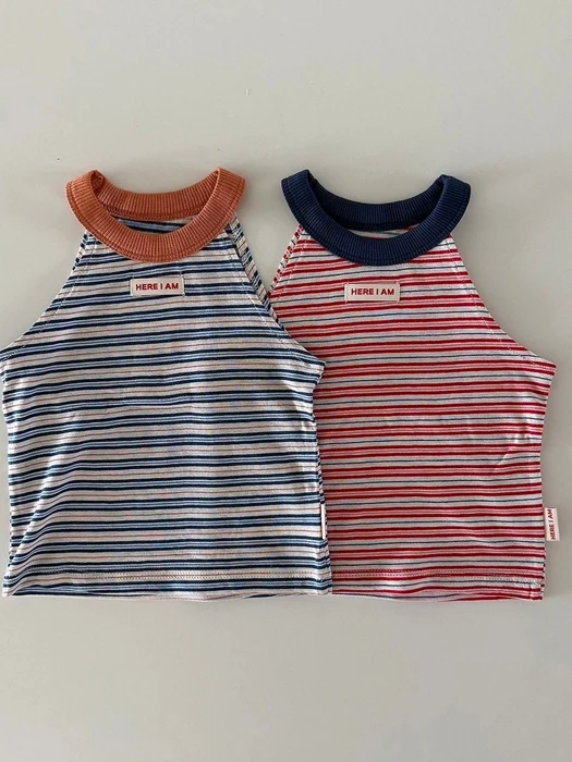 Stripe Halter Sleeveless Top Stripe Halter Sleeveless Top
