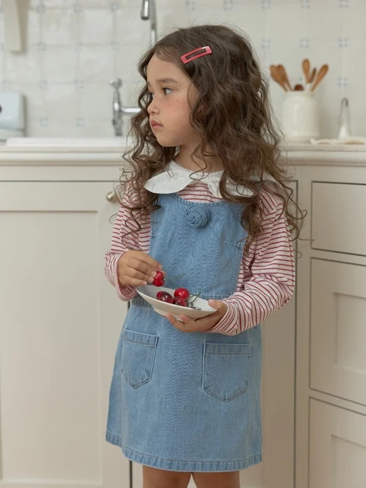 Apron Denim One-piece