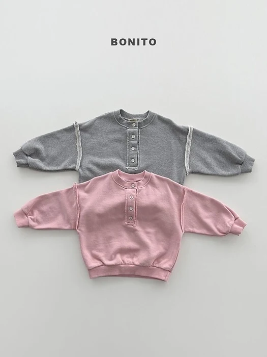 Raw Edge Henley Sweatshirt Raw Edge Henley Sweatshirt