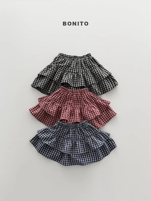 Check Tiered Skirt Check Tiered Skirt