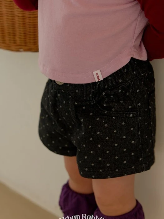 Polka Dot Denim Shorts