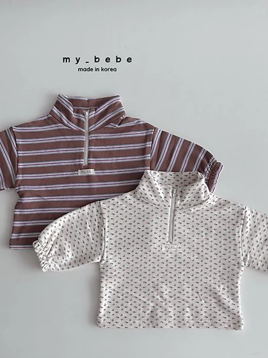 French Terry Anorak Stripe Top