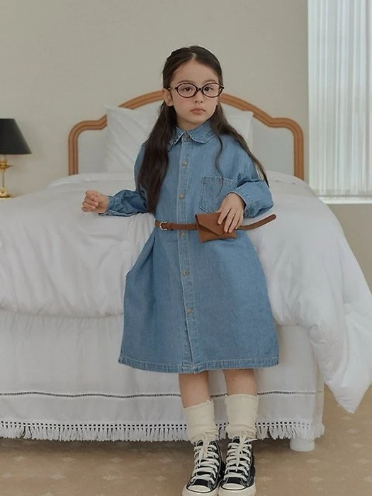 Denim Shirt One-piece