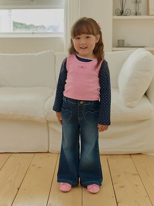 Heart Denim Bootcut Pants
