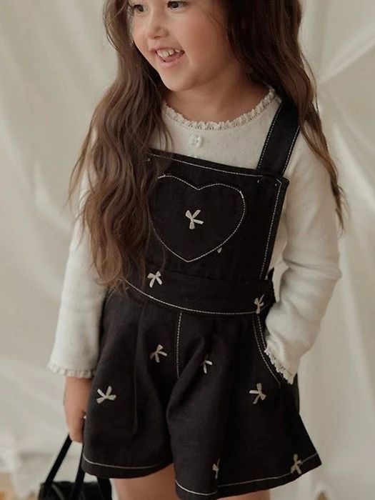 Ribbon Embroidered Overalls