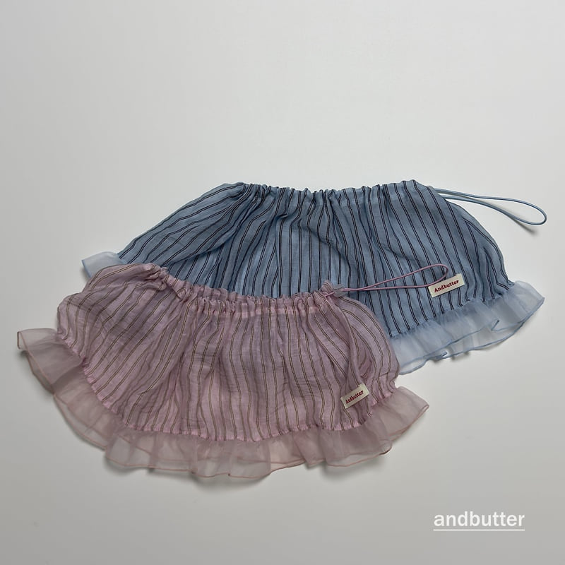 Andbutter - Korean Children Fashion - #Kfashion4kids - String Striped Skirt