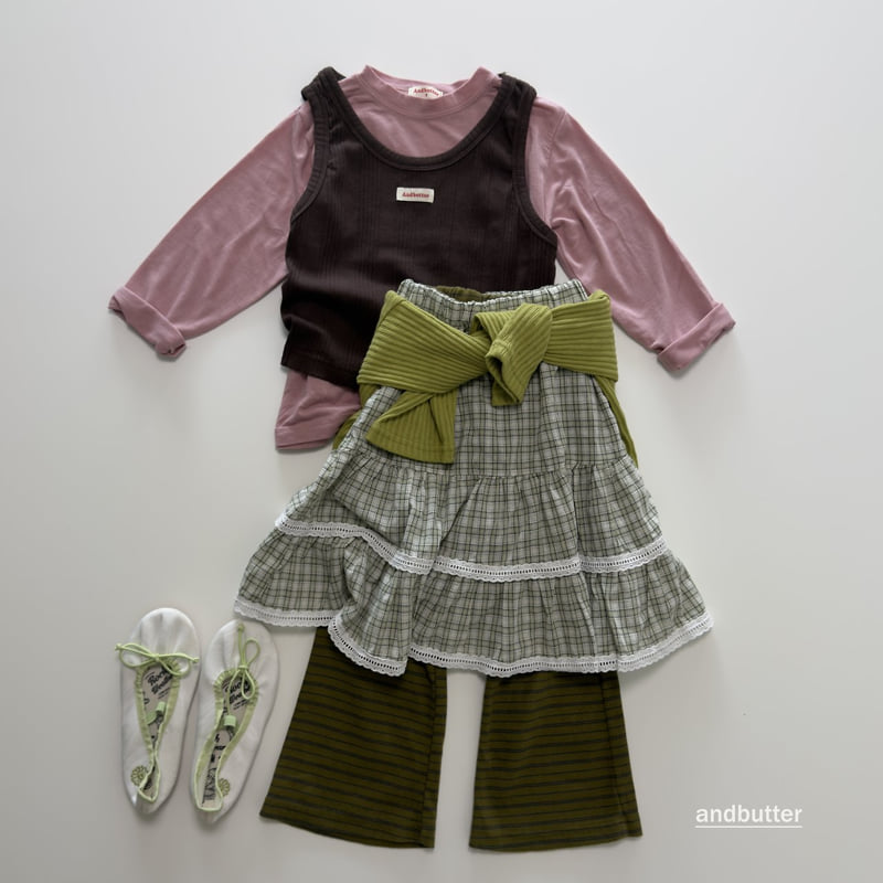 Andbutter - Korean Children Fashion - #Kfashion4kids - Tiered Check Skirt - 6