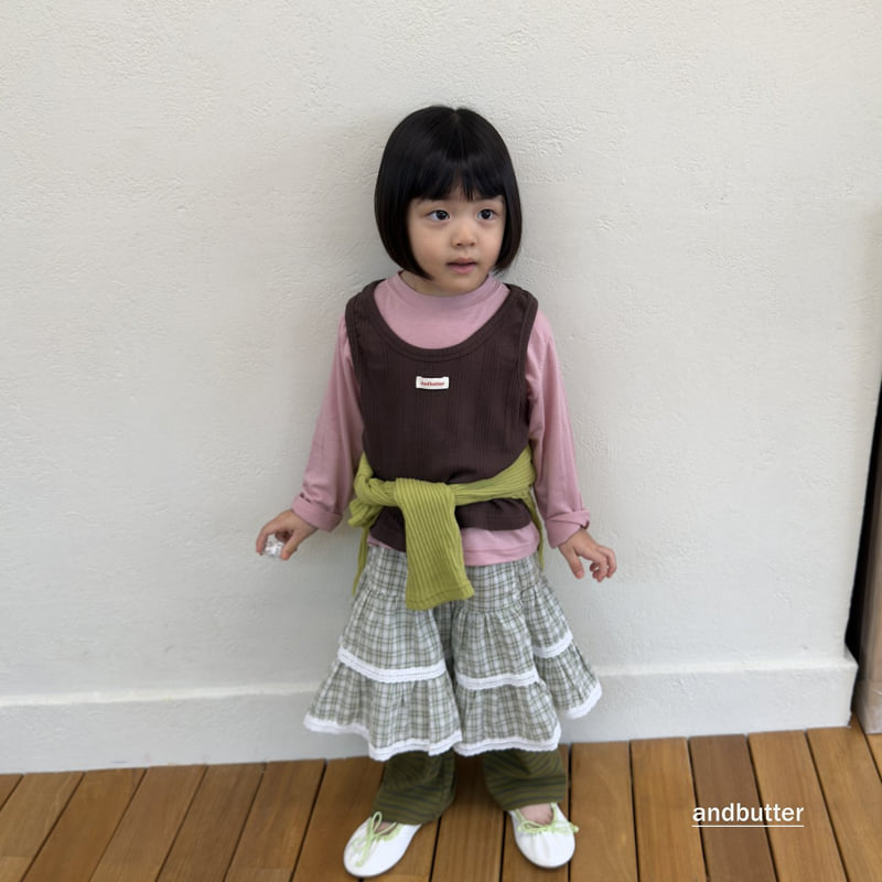 Andbutter - Korean Children Fashion - #childofig - Tiered Check Skirt - 11