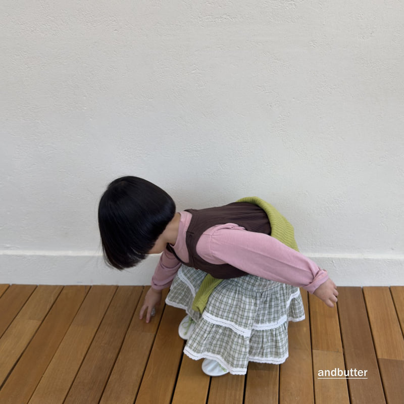 Andbutter - Korean Children Fashion - #childofig - Tiered Check Skirt - 12