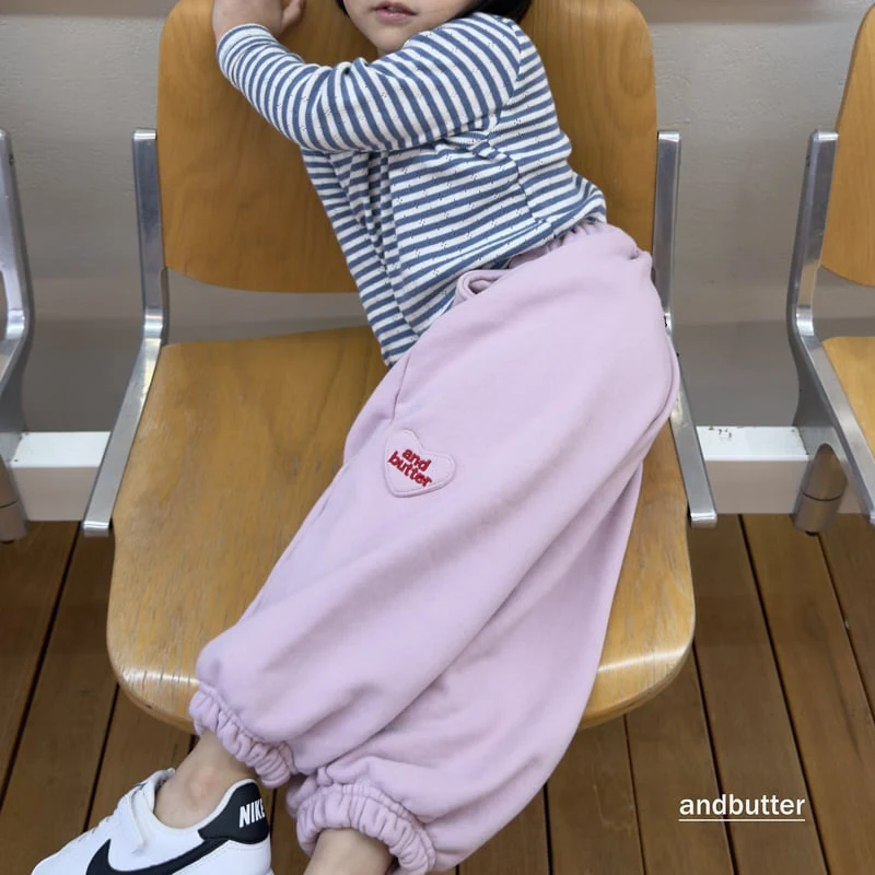 Andbutter - Korean Children Fashion - #childofig - Mini Heart Jogger Pants - 8