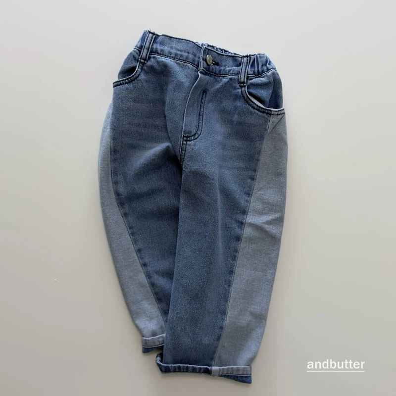 Andbutter - Korean Children Fashion - #designkidswear - Curved Contrast Denim - 5