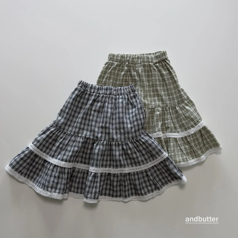 Andbutter - Korean Children Fashion - #discoveringself - Tiered Check Skirt