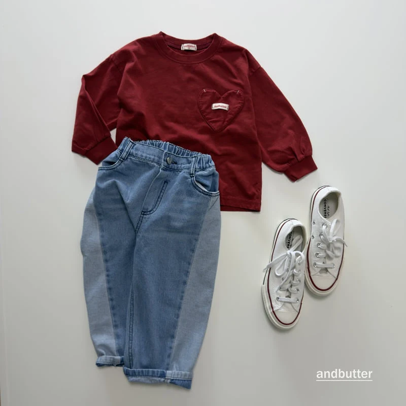 Andbutter - Korean Children Fashion - #discoveringself - Curved Contrast Denim - 6