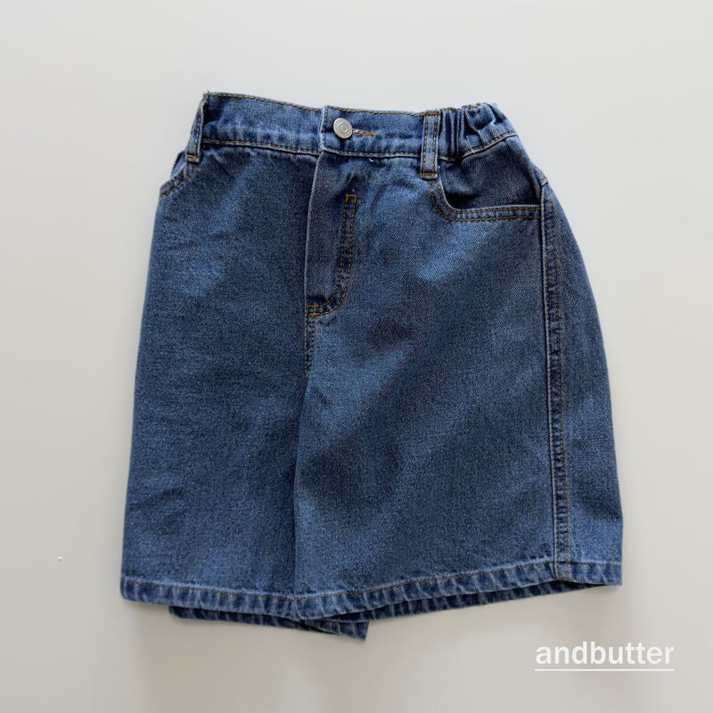 Andbutter - Korean Children Fashion - #discoveringself - Denim Bermuda Pants - 4