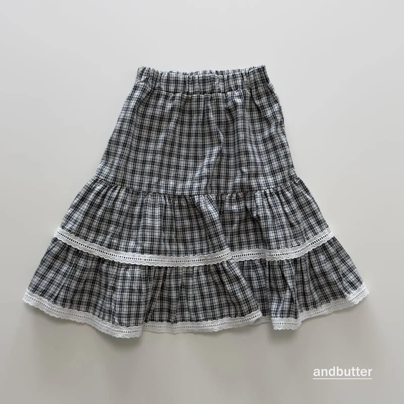 Andbutter - Korean Children Fashion - #kidsshorts - Tiered Check Skirt - 3