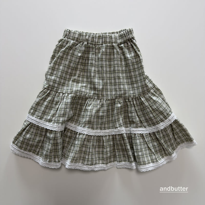 Andbutter - Korean Children Fashion - #kidsshorts - Tiered Check Skirt - 4