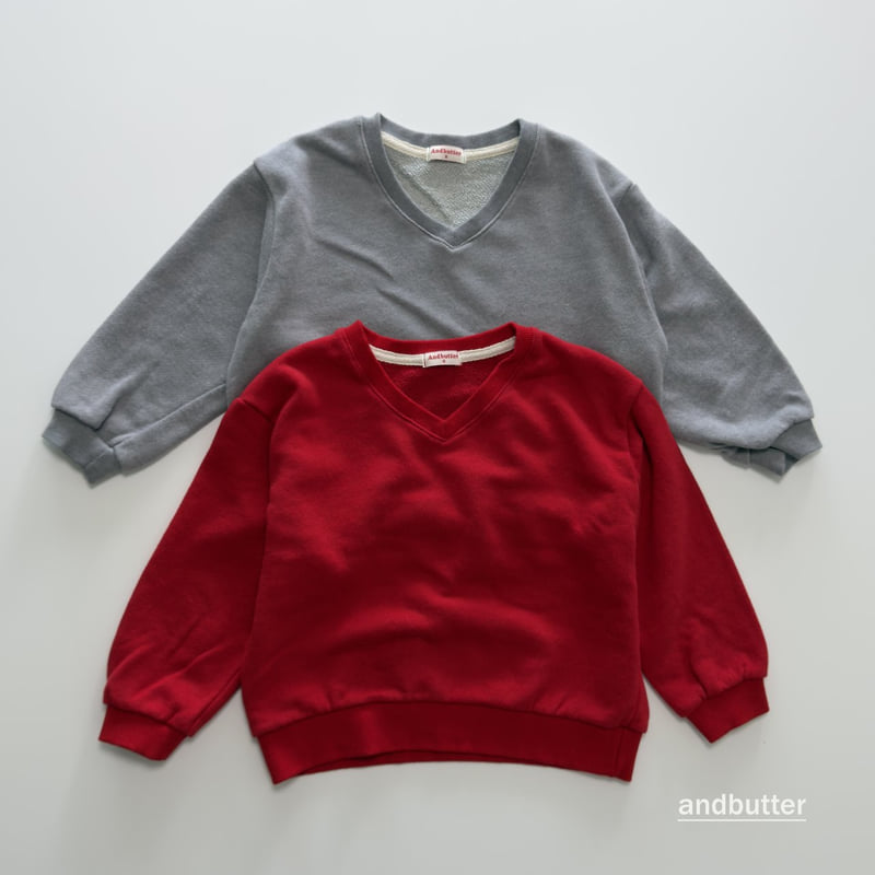 Andbutter - Korean Children Fashion - #kidzfashiontrend - Soft V-Neck Sweatshirt
