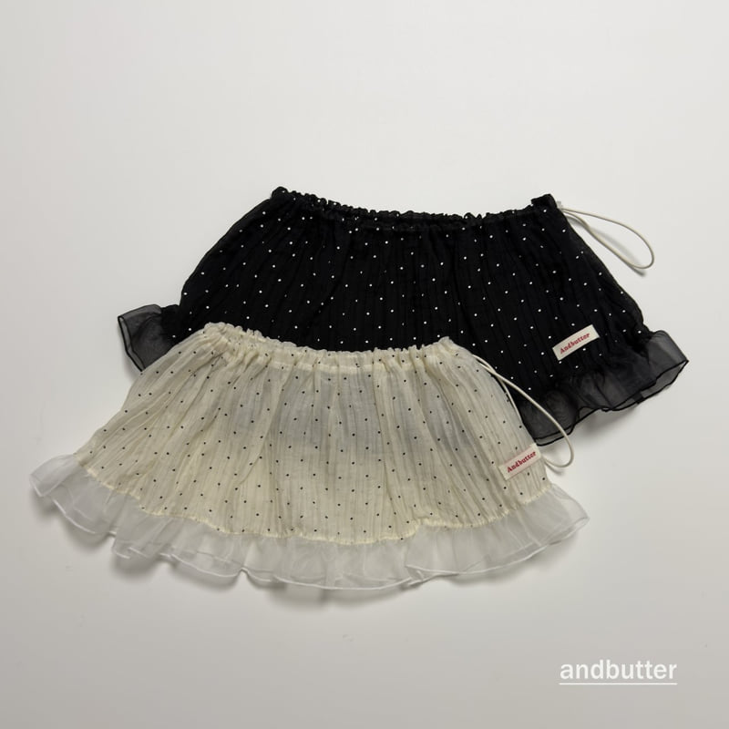 Andbutter - Korean Children Fashion - #littlefashionista - Wrinkle Dot Skirt