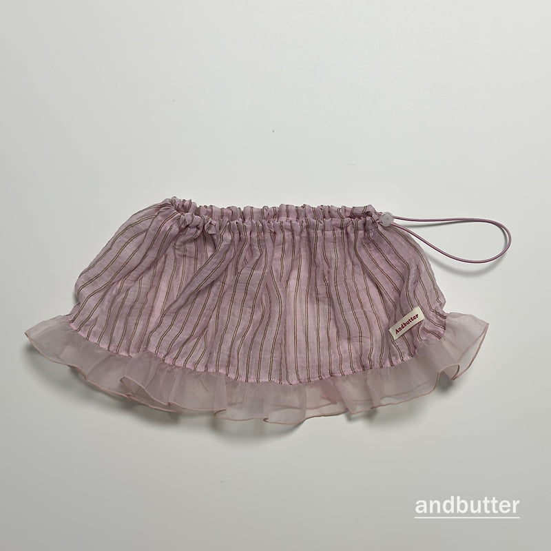 Andbutter - Korean Children Fashion - #magicofchildhood - String Striped Skirt - 3