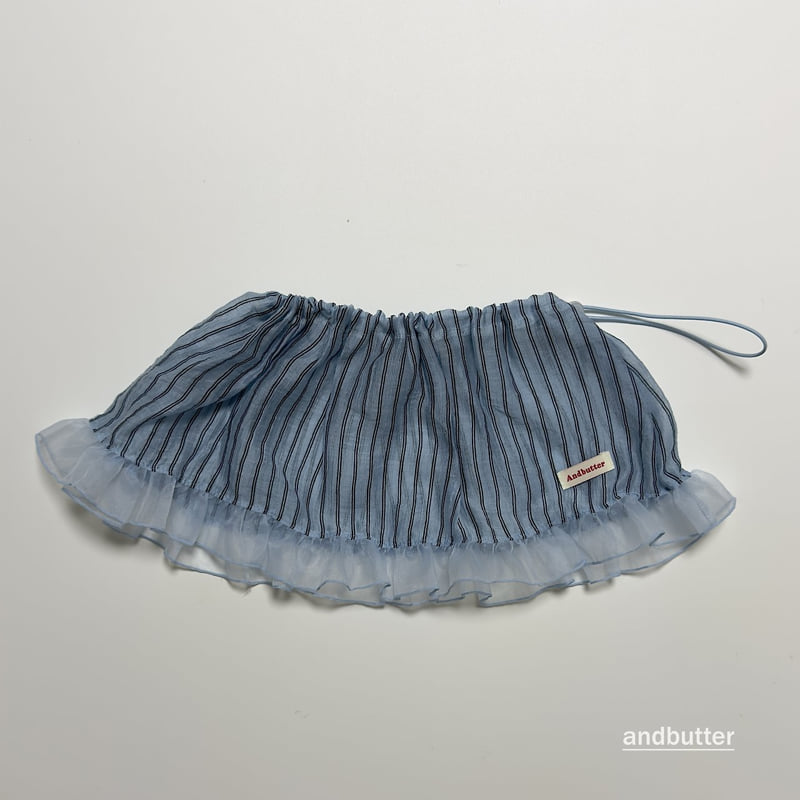 Andbutter - Korean Children Fashion - #magicofchildhood - String Striped Skirt - 4